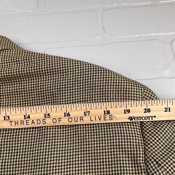Racquet Club Blazer Men 44 Yellow Tan Houndstooth Classic Career Jacket USA VTG - Picture 13 of 15